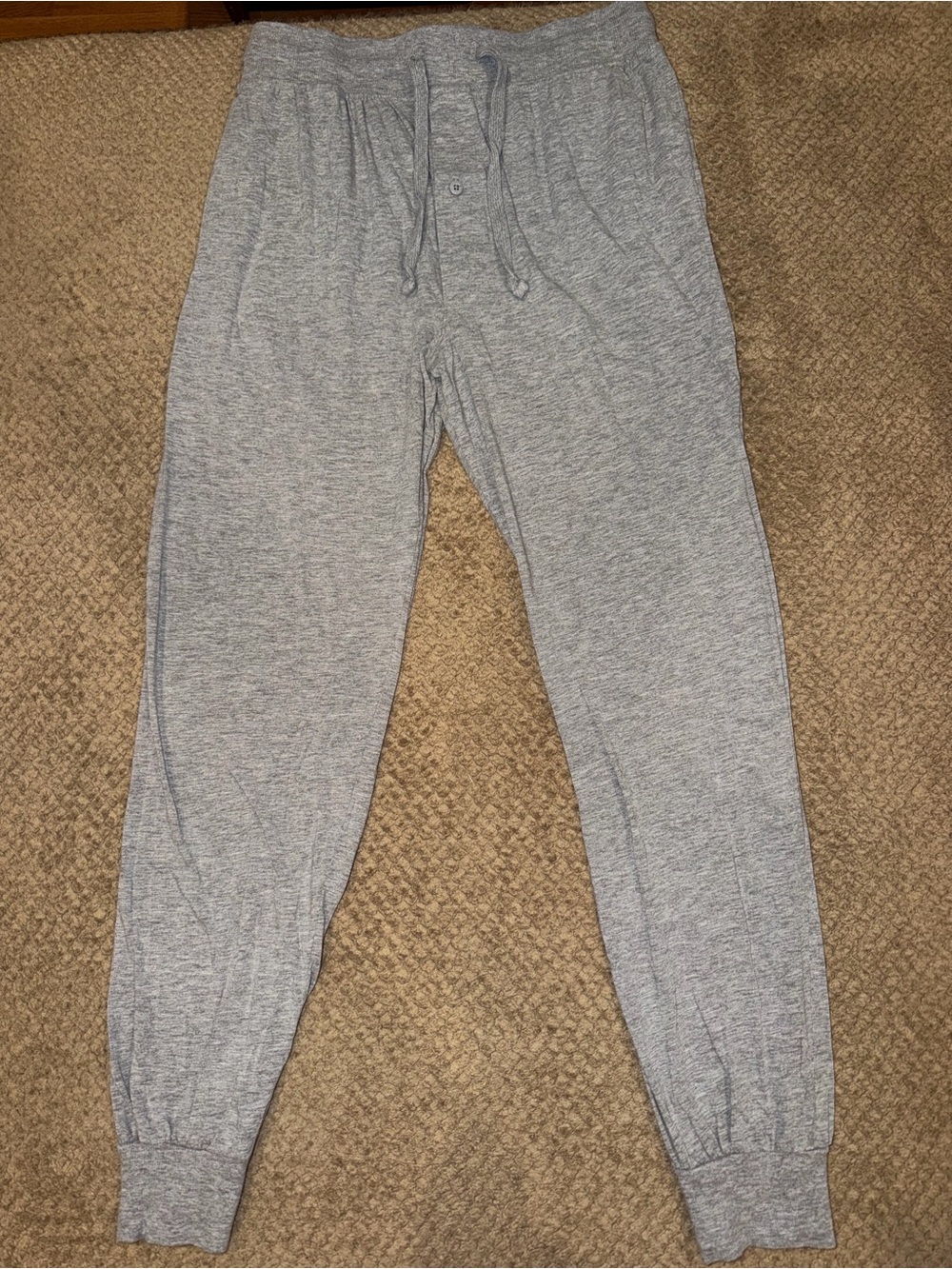 Hanes Men’s Heather Gray Cotton Blend Lightweight Joggers - M